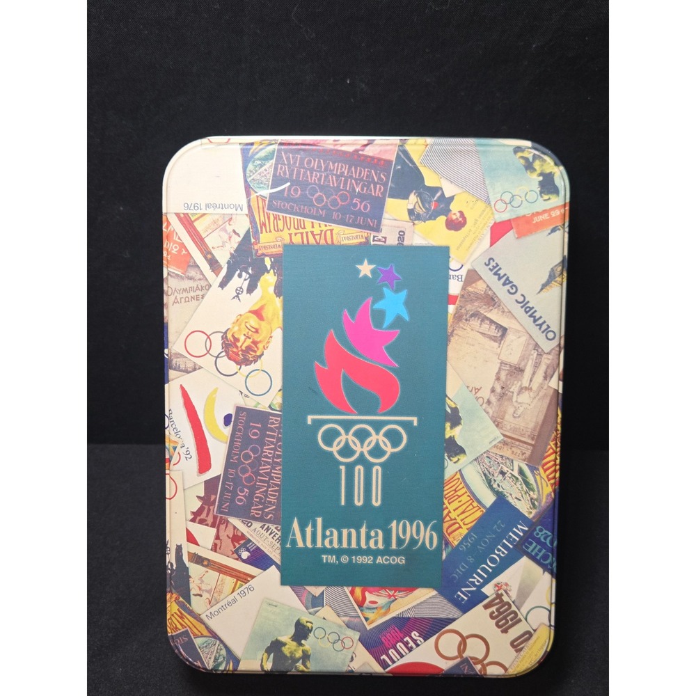 Atlanta 1996 Olympic Games Commemorative Tin with 1992 Melbourne Post Cards‎